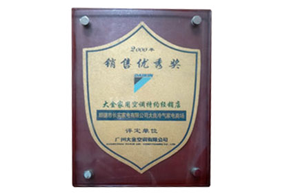 2000年銷售優(yōu)秀獎(jiǎng)